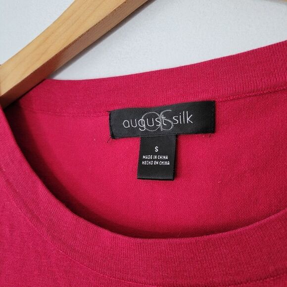 August Silk Magenta Knit Sweater 3/4 Sleeves Small - Picture 5 of 5